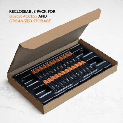 Duracell Optimum AAA Batteries with 4x Power Boost Ingredients, 24 Count (Pack of 1). Re-closable pack for quick, easy access and organized storage. Triple A Battery with Long-Lasting Power