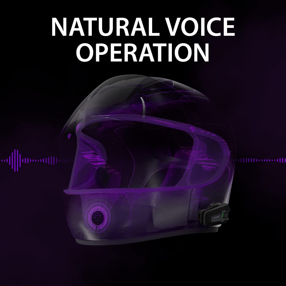 Cardo Packtalk Neo Motorcycle Helmet Communication Intercom System, Waterproof, 2nd Generation Mesh - Connect Up to 15 Riders, Natural Voice Operation, 40mm High Definition Speakers - Single Pack