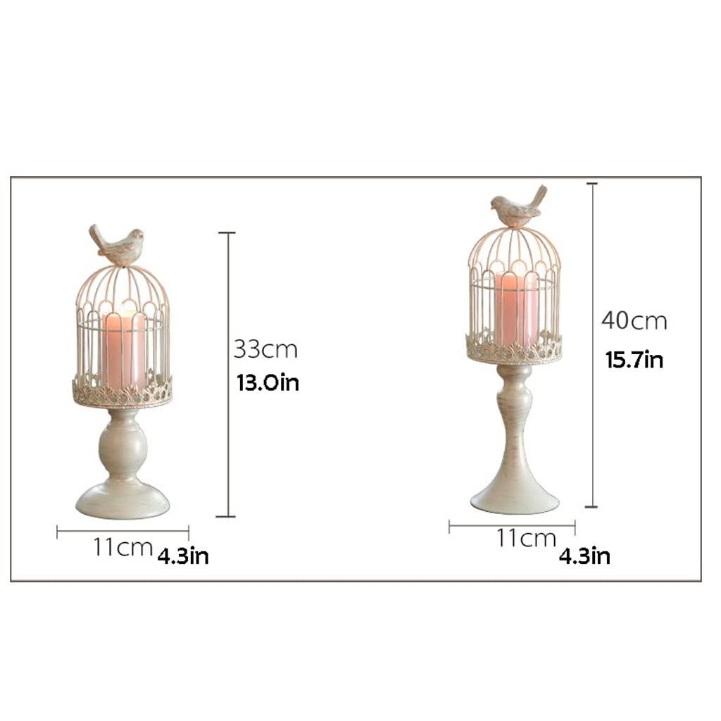 WAOCEO Candlestick Holders Candlestick Ornaments European Retro Candlestick Birdcage Wedding Props Wedding Candlestick Cafe Restaurant Decoration Candle Holders (Size : B)
