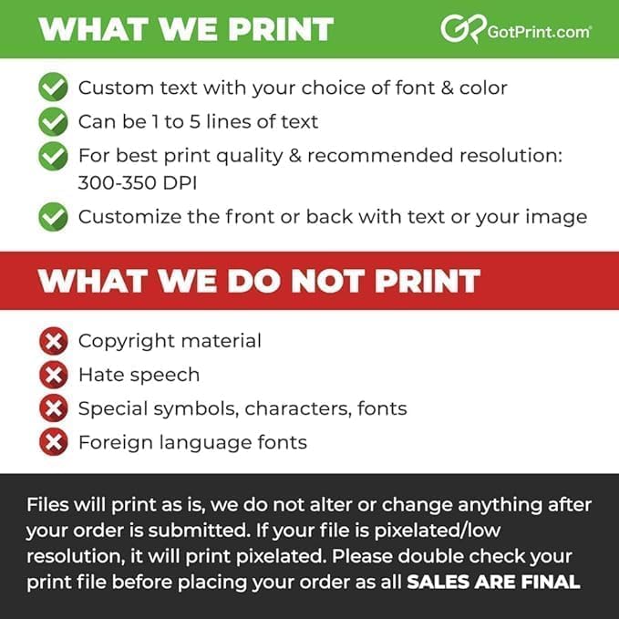 GotPrint Custom Collectors Cards | Add Your Photo Name Stats or Text | Personalized Design | Sports Teams | Baseball | Gaming | Gifts for Kids and Family Rectangle 2.5” x 3.5” 250 Qty