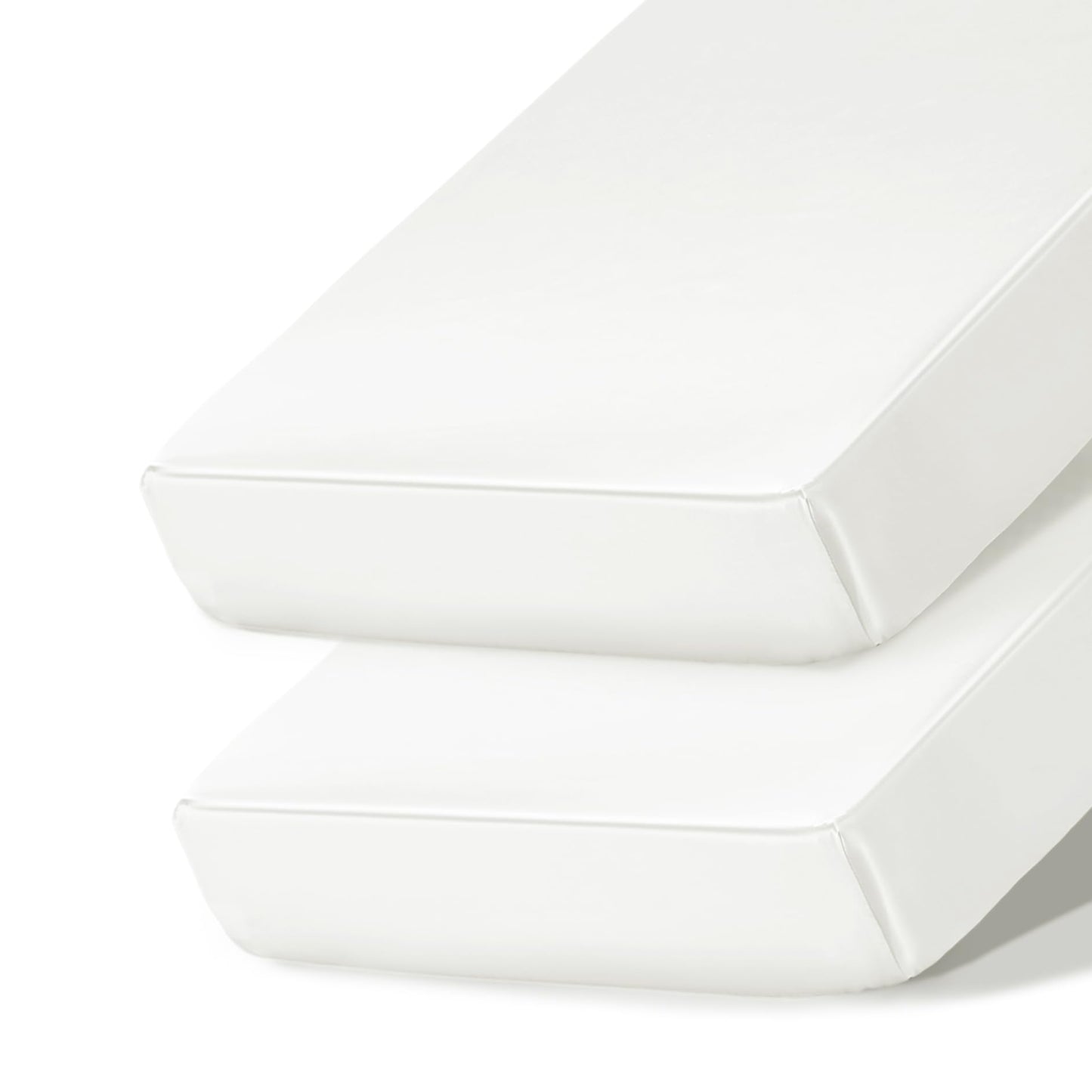 Ersmak 2 Pack Satin Crib Sheets for Baby, Silky Comfy Breathable Crib Sheets for Standard Crib and Toddler Mattresses (White, 28 x 52 x 9 in)