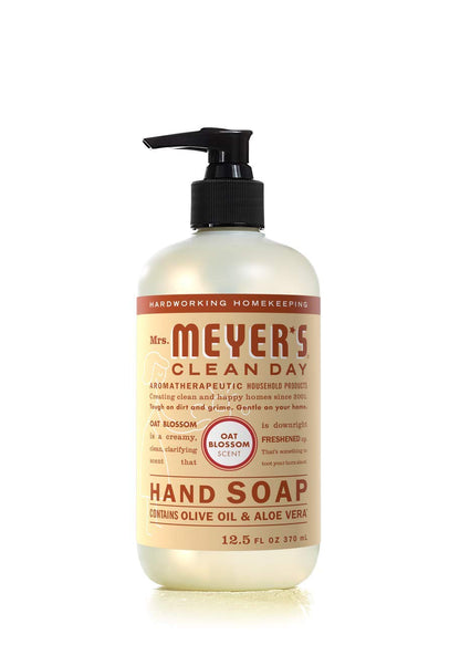 Mrs. Meyer's Clean Day Liquid Hand Soap 6 Scent Variety, Lavender, Rainwater, Oat Blossom, Plumberry, Lemon Verbena, Basil, 12.5 oz, 6 Count