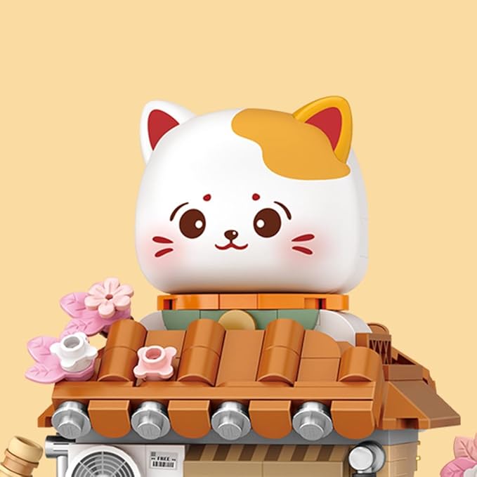 Lucky Cat Building SetOpenable Taiyaki Shop 923PCS Mini Brick Building Toy for Boys Girls Age 8+