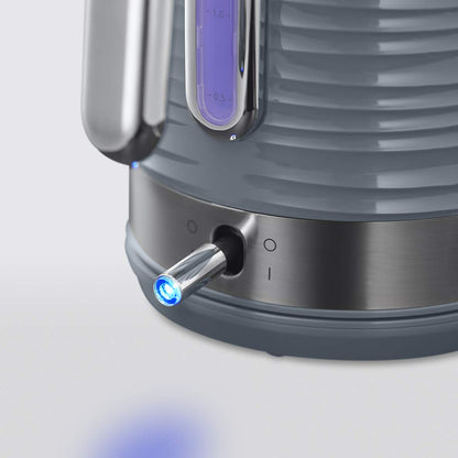 Russell Hobbs Inspire 24363-70 Kettle [1.7 L, 2400 W] Grey with High-Quality High-Gloss Structure (Quick Boil Function, Removable Limescale Filter, Water Level Indicator, Removable Lid)