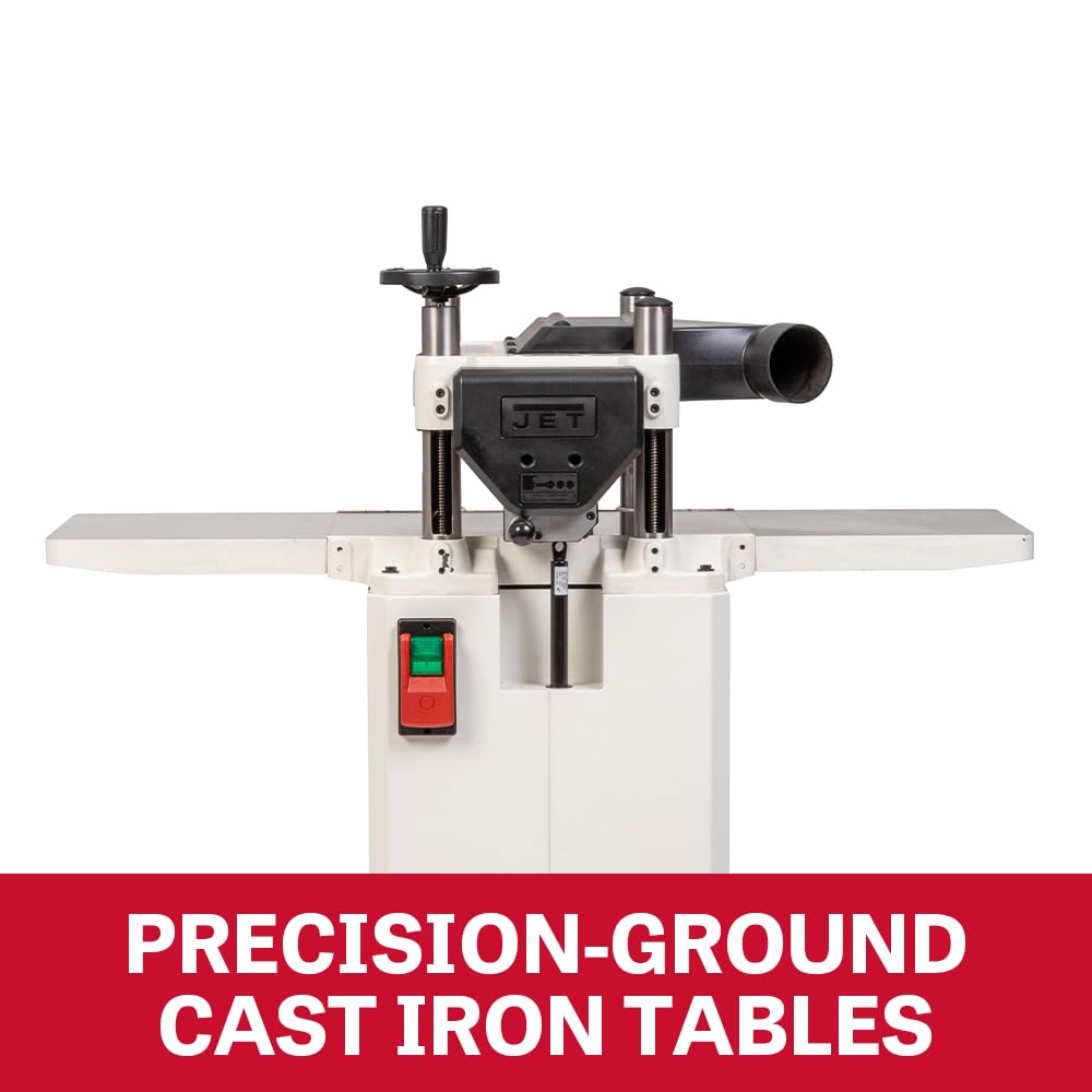 JET 15-Inch Thickness Planer for Woodworking, Helical Style Cutterhead with 2-Speed (16 FPM / 20 FPM) Feed Rate, 3 HP, 230V 1Ph (JPW-15BHH)