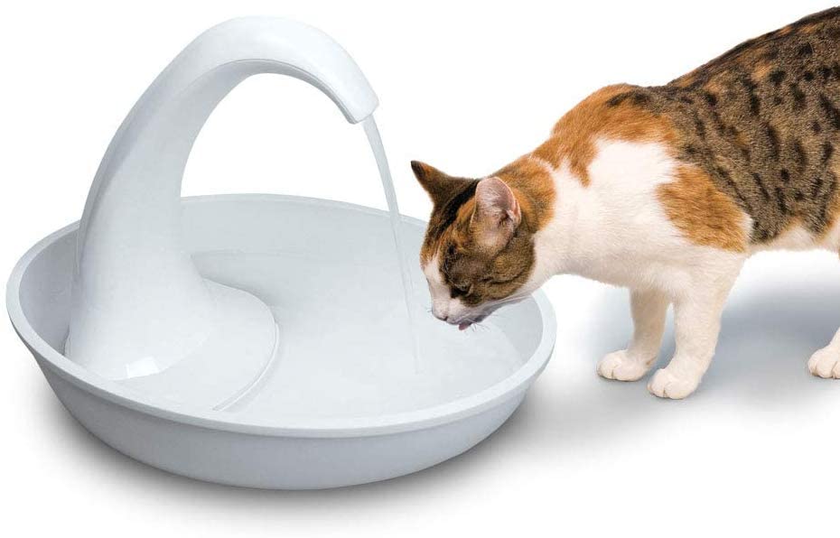 Pioneer Pet Swan Pet Drinking Fountain for Cats and Dogs - 80oz Capacity, Great for Multiple Pets – Great for Pets Who Love the Faucet - Bubbler and Bowl Dispenser Design Keeps Water Moving
