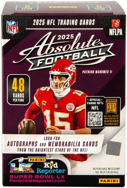 NEW 2025 ABSOLUTE Football Card BLASTER Box Chance for KABOOMs! - Bonus Patrick Mahomes Card-Sized Print