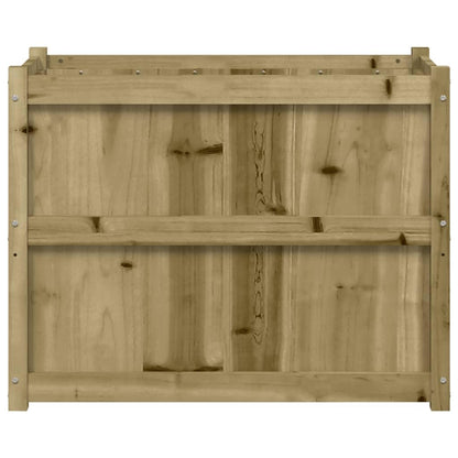 Favemtsl Large Rustic Raised Garden Bed 35.4x35.4x27.6 in Treated Solid Pine Wood Outdoor Planter Box Weathered Brown for Patio Balcony Yard