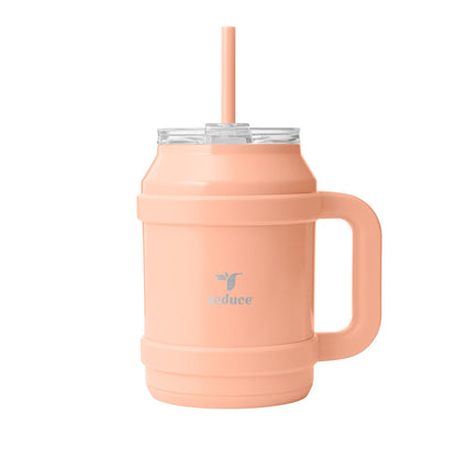 REDUCE Cold1 50 oz Reusable Mug Tumbler with Handle - Insulated Stainless Steel Water Bottle for Home, Office and Gym; Straw or Leakproof Flip Lid, Keeps Drinks Ice Cold All Day - Gloss Sedona
