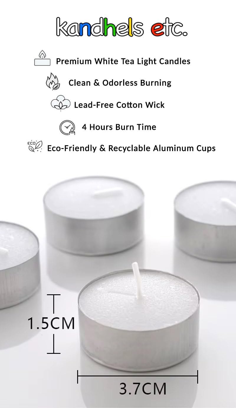 Soy Blend Tea Light Candles, 50-Pack, Unscented Soy Tealights in Aluminum Cups, 4-Hour Long-Burning, Smoke-Free Cotton Wicks