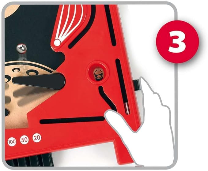 BRIO 34017 Pinball Game - Classic Vintage Arcade Style | Engaging Brain Game for Kids and Adults | Ideal Gift for Ages 6 and Up Red