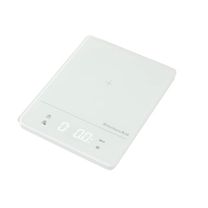 KitchenAid KQ913 Digital Waterproof (IPx7) Kitchen and Food Scale, LED readout, 11 Pound Max Capacity, White