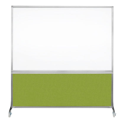 DivideWrite Mobile Whiteboard | Double Sided Dry Erase Board | Portable Office Cubicle Partition | Display for Classrooms, Conference Rooms, Meeting Areas and More | Ocean Fabric 4' Wide X 6' Tall