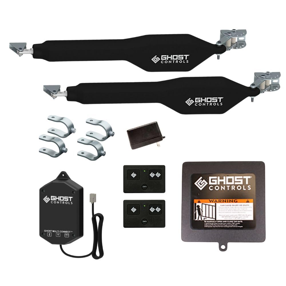 Ghost Controls Heavy Duty Dual Automatic Gate Opener Smart Bundle with MultiConnect
