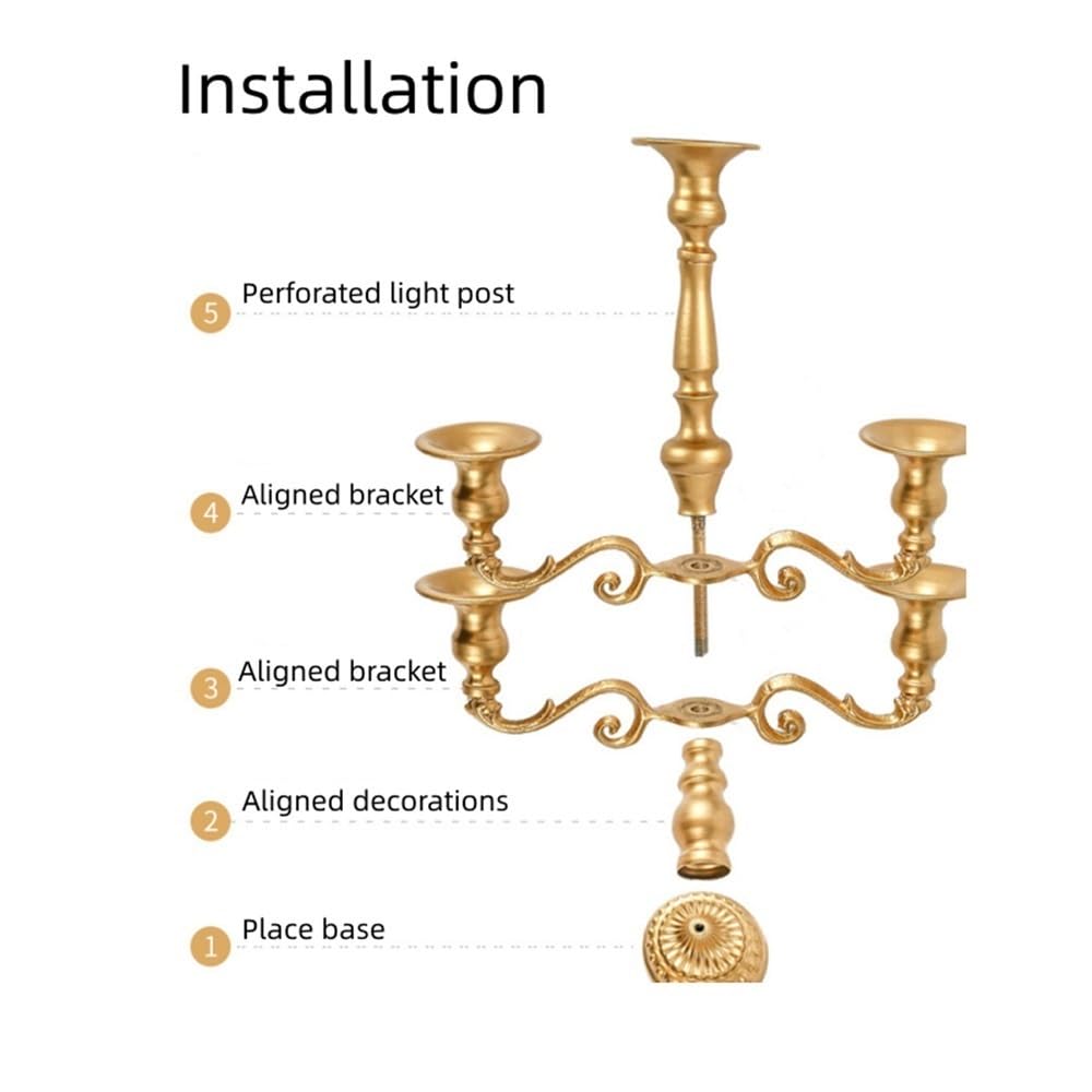 Metal Candelabra for Home Decor, 5-Candle Candle Holders, Gold Candlestick Holders, Tall Candelabras Use in Restaurant, Party and Wedding(Silver,Small)
