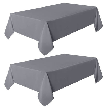 sancua 2 Pack Light Grey Tablecloth 60 x 120 Inch, Rectangle 8 Feet Table Cloth - Stain and Wrinkle Resistant Washable Polyester Table Cover for Dining Tables, Buffet Parties and Camping