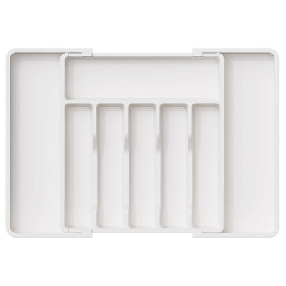 Lifewit Silverware Drawer Organizer, Expandable Utensil Tray for Kitchen, BPA Free Flatware and Cutlery Holder, Adjustable Plastic Storage for Spoons Forks Knives, 8.5"-14.1" x 12.1", Black