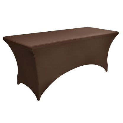 ZarzaaSik 10-Pack 6ft Spandex Table Covers for Rectangle Standard Folding Tables - Wrinkle Resistant Stretch Tablecloths - Ultimate Fitted Table Protector for Parties, Banquet, Wedding