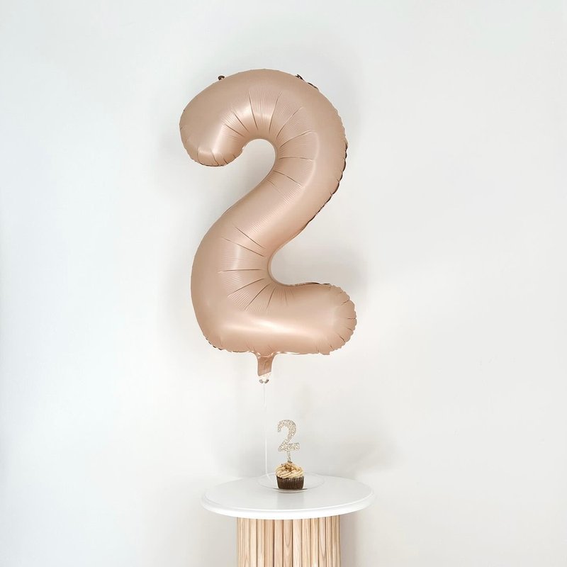 Light Brown 4 Balloon, Tan Number Balloons 40 Inch, 4th Beige Party Decorations, Sandy Brown Four Large Numbers for Party Decor, Khaki Number 4 Balloon