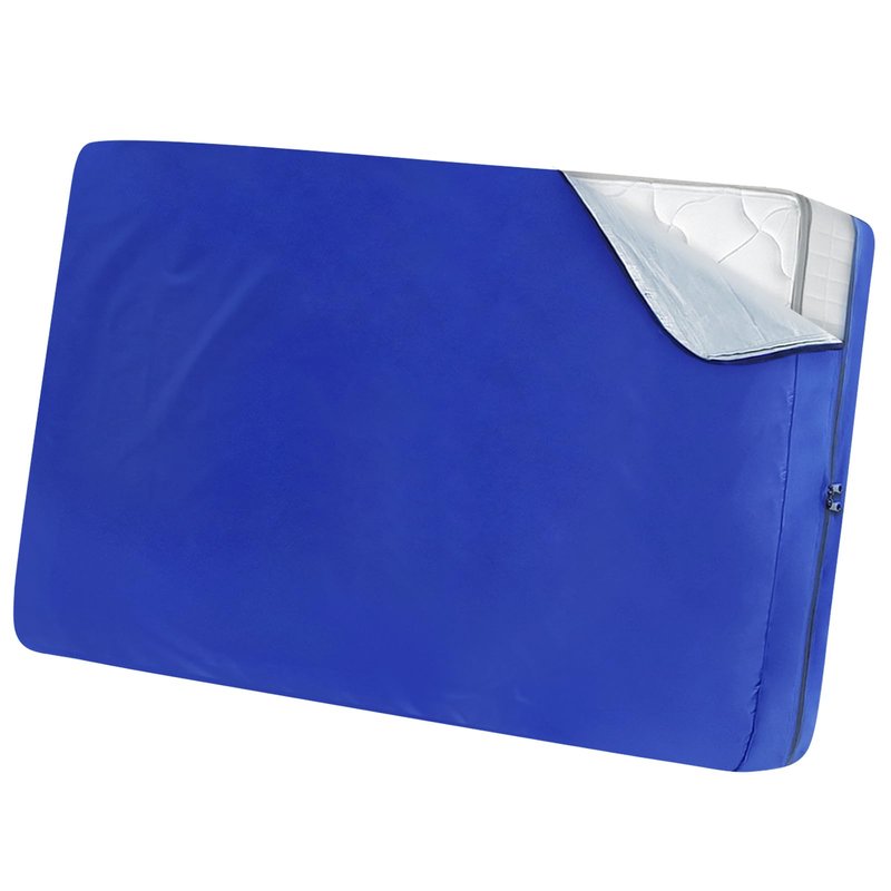 Crib Mattress Bag Waterproof, Heavy Duty Crib Mattress Moving Bag with Strong Zipper, Reusable Mattress Cover for Moving, Blue
