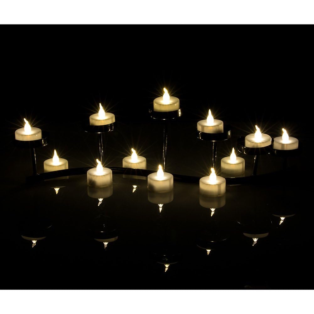 AGPTEK No Flicker Flameless LED Tealights Candles Battery-Operated Long Lasting Tealights for Wedding Holiday Party Home Decoration 24pcs (Warm White)