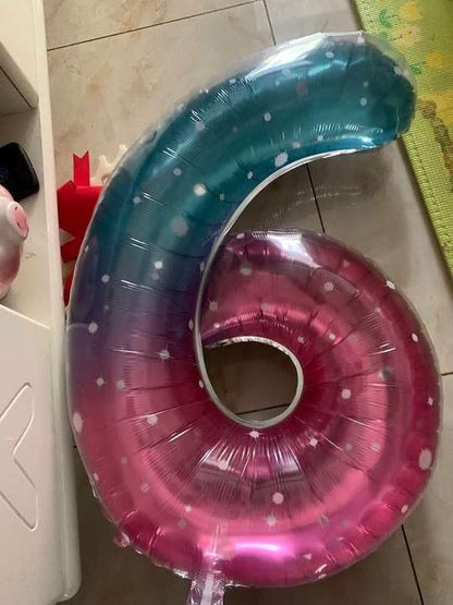 Starry Sky 40-Inch Number 2 Balloon - Sparkling 2nd Birthday Decoration for Kids