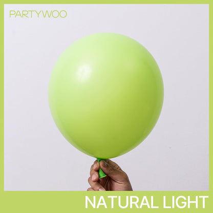PartyWoo Lime Green Balloons 100 pcs Different Sizes of 36 18 12 10 5 Inch Neon Yellowish Light Green Latex Balloon Arch Kit Garland for Graduation Halloween Summer Birthday Party Decorations Green-Y6