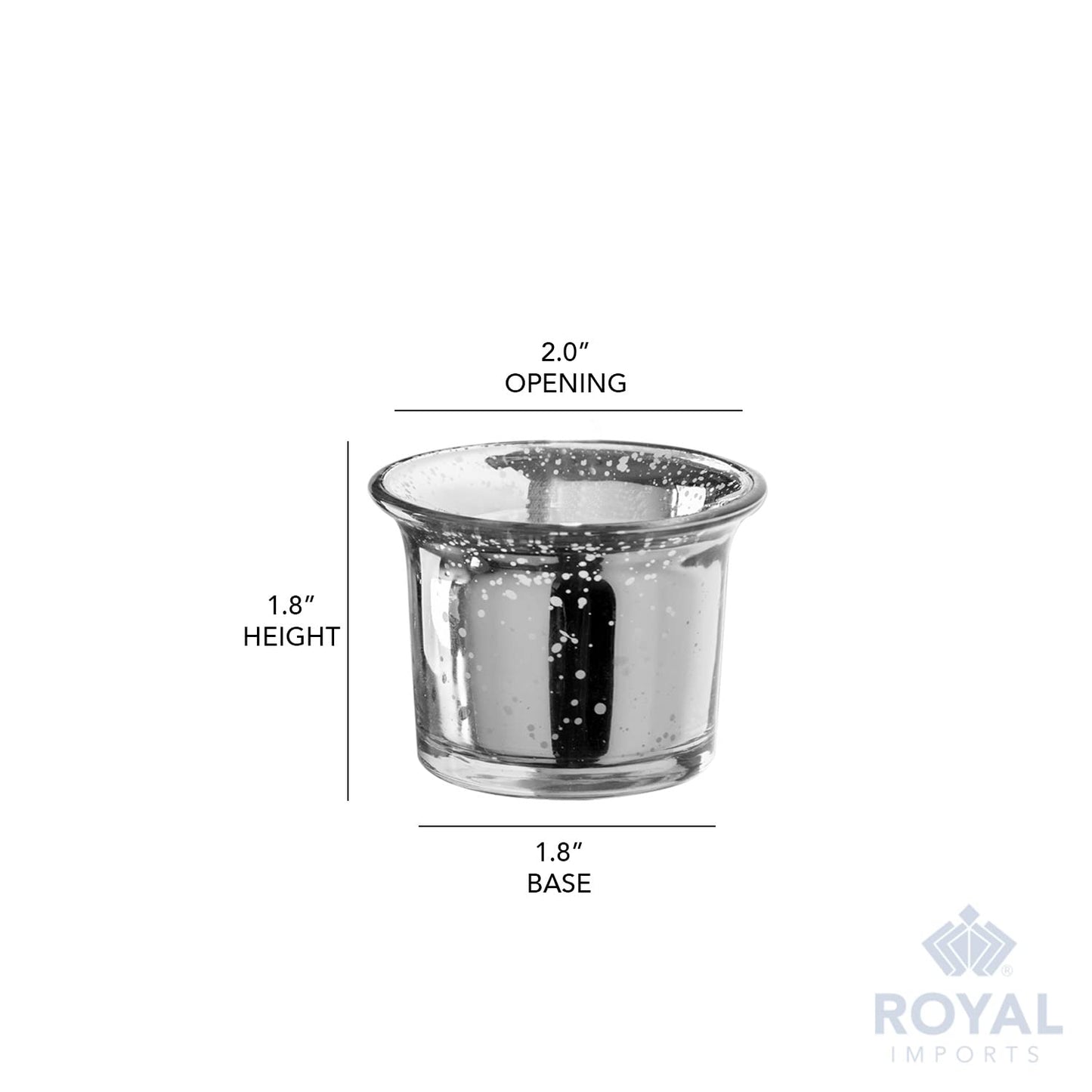 Royal Imports Silver Oyster Mercury Glass Votive Candle Holder, Table Centerpiece Tealight Decoration for Elegant Dinner, Party, Wedding, Holiday, Set of 6 (Unfilled)