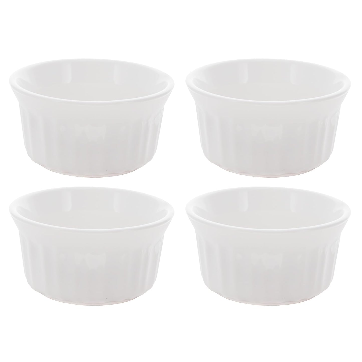 Corningware RS4 4oz/118mL Round French White Ramekins Bowl - 4-Pack