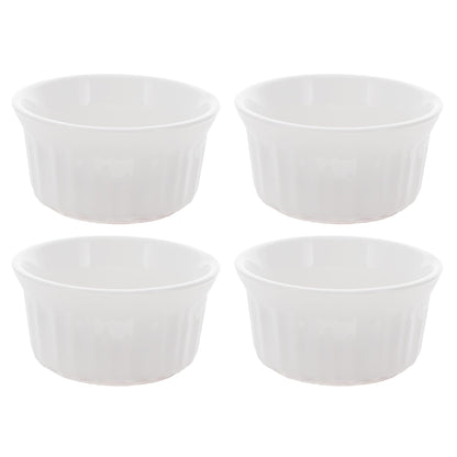 Corningware RS4 4oz/118mL Round French White Ramekins Bowl - 4-Pack