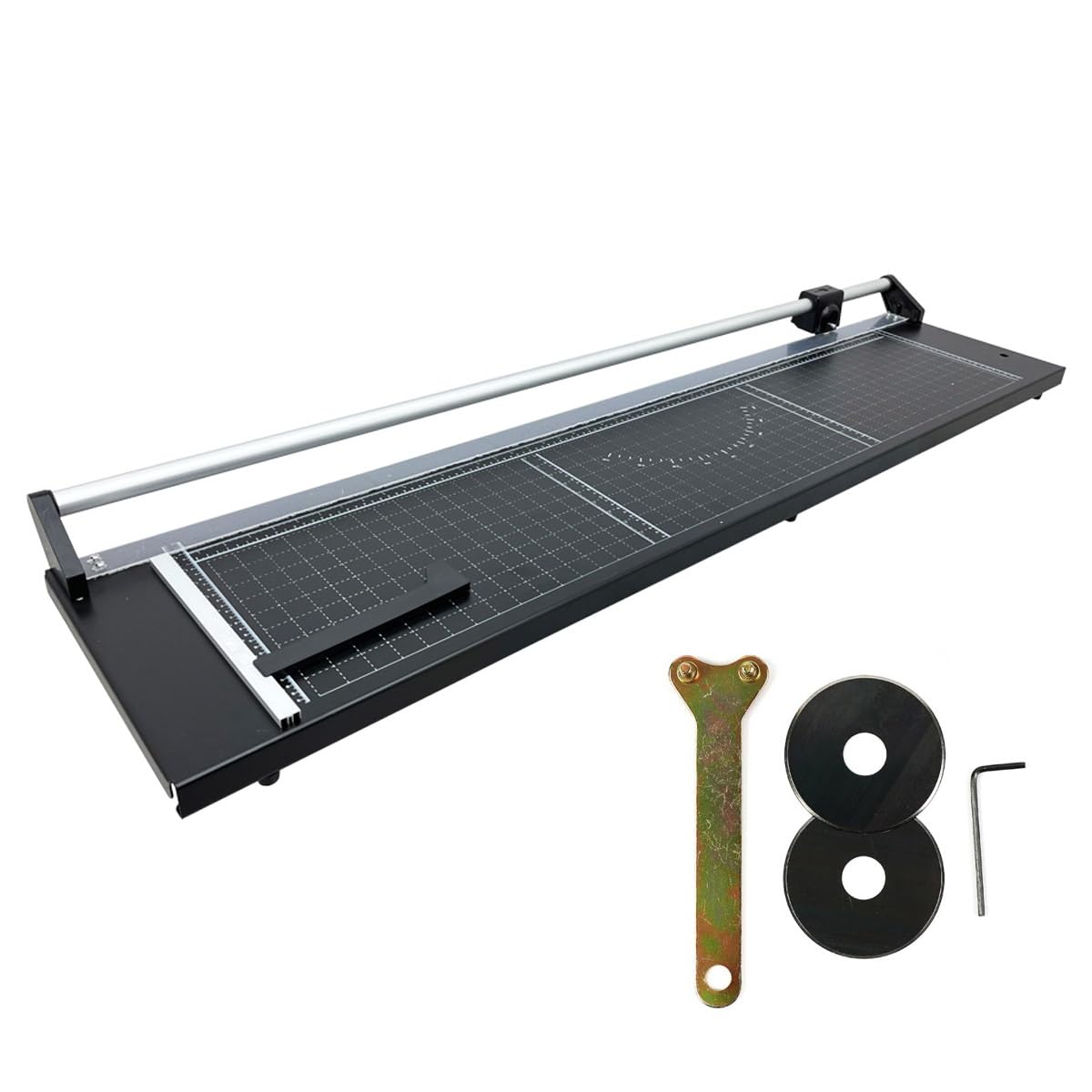 INTBUYING 48 Inch Commercial Manual Precision Rotary Paper Trimmer with an Angle Line Smart Rotary Paper Cutter for Cutting Photo Paper, Film, hot and Cold Laminating Paper, etc