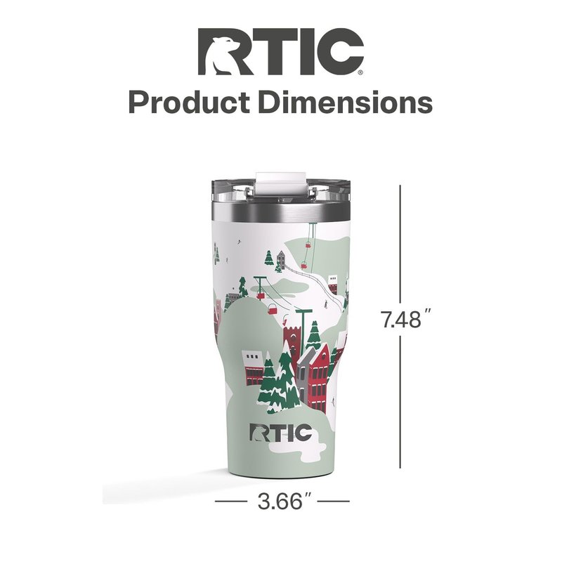 RTIC 30oz Essential Tumbler with Lid, Ceramic Lined, Insulated, Stainless Steel, Metal, Double Wall Vacuum-Insulation, Travel Cup for Iced Coffee, Tea, Hot and Cold Drink, Sunlight Glitter
