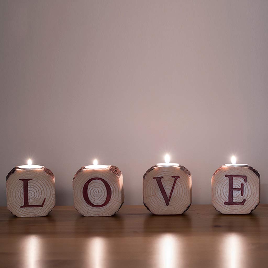 XILIN-1987 Candle Holderss L O V E Candlestick Candlelight Dinner Romantic Living Room Bedroom Decoration Candlestick Decorative Candlestick
