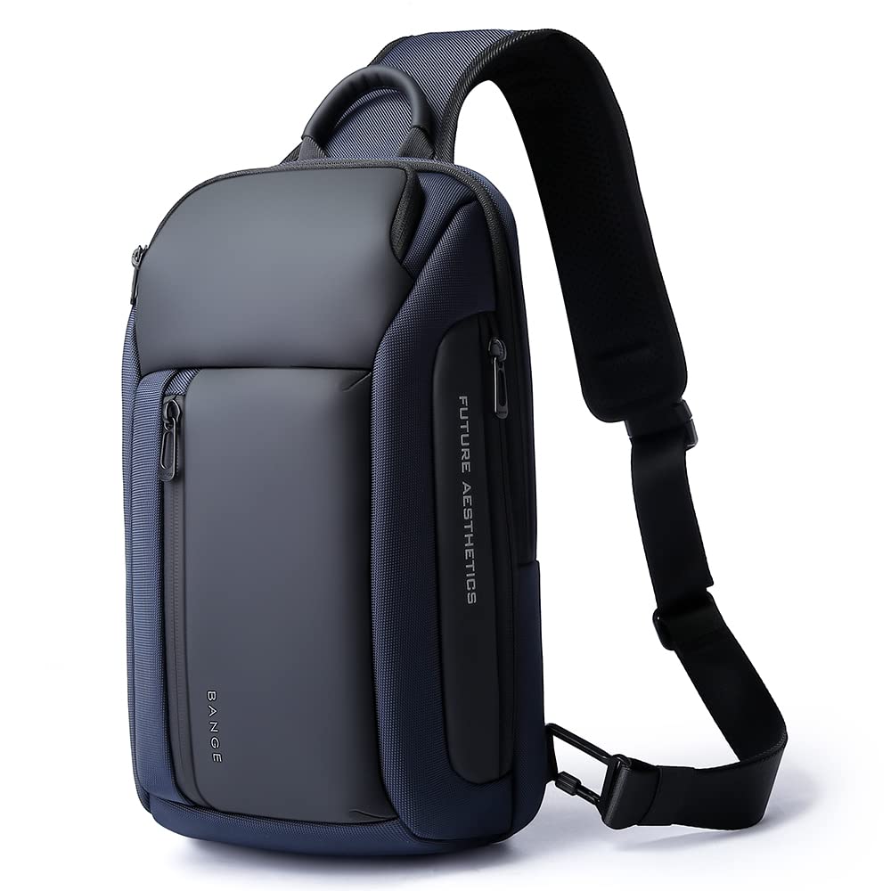 BANGE Shoulder Bag for Men, Waterproof Crossbody Sling Backpack for Men… (7566Blue)