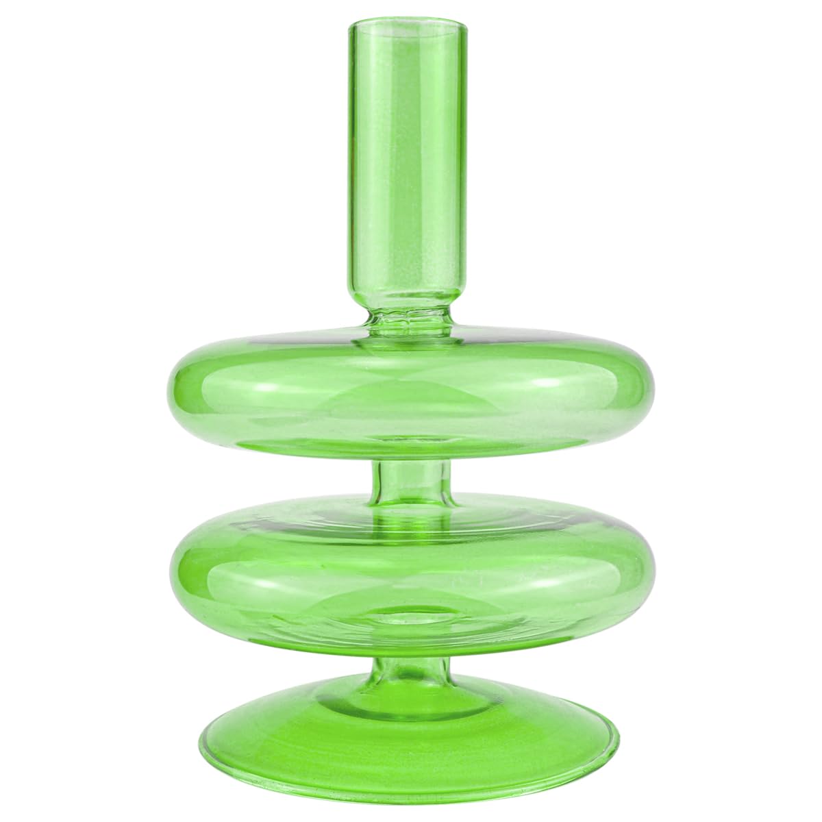 LNQ LUNIQI Clear Taper Candle Holders Glass Candle Stick Holder Modern Candle Holders for Tapered Candlesticks Wedding Reception Centerpieces Christmas（Dark Green）