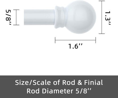 GXOACKJ Heavy Duty Metal Curtain Rod Set - 2 Pack White Rods for Windows 28 to 78 Inches | 5/8 Inch Diameter