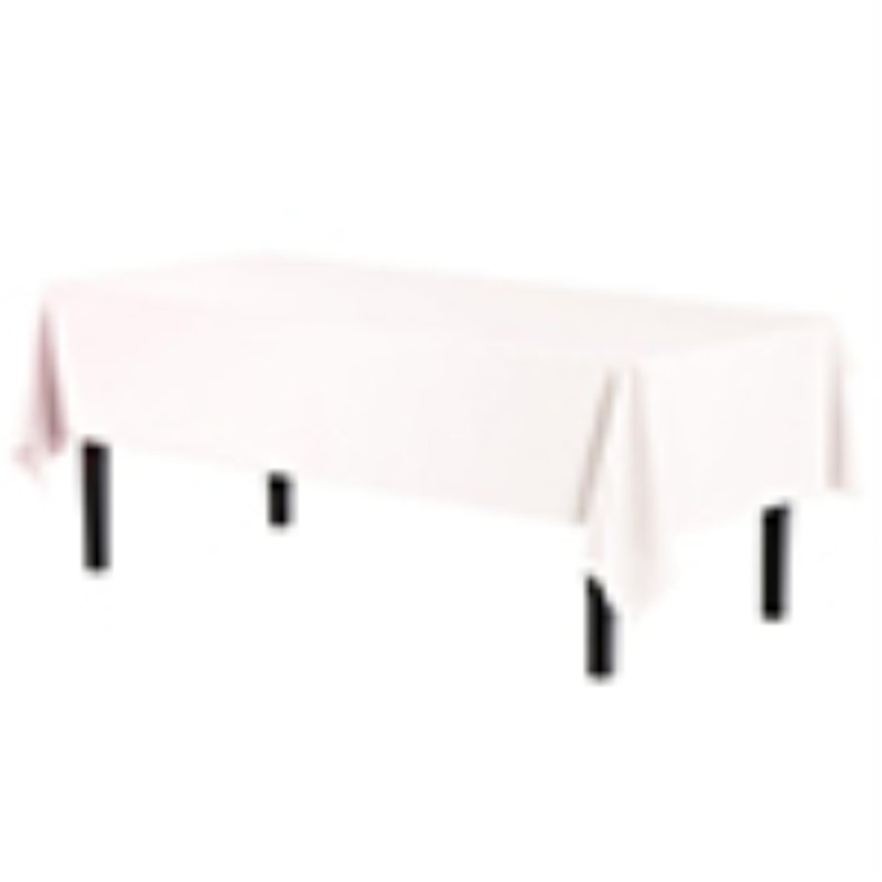Exquisite 12-Pack Plastic Tablecloth 54x108 Rectangle Value Pack Plastic Table Cover - White