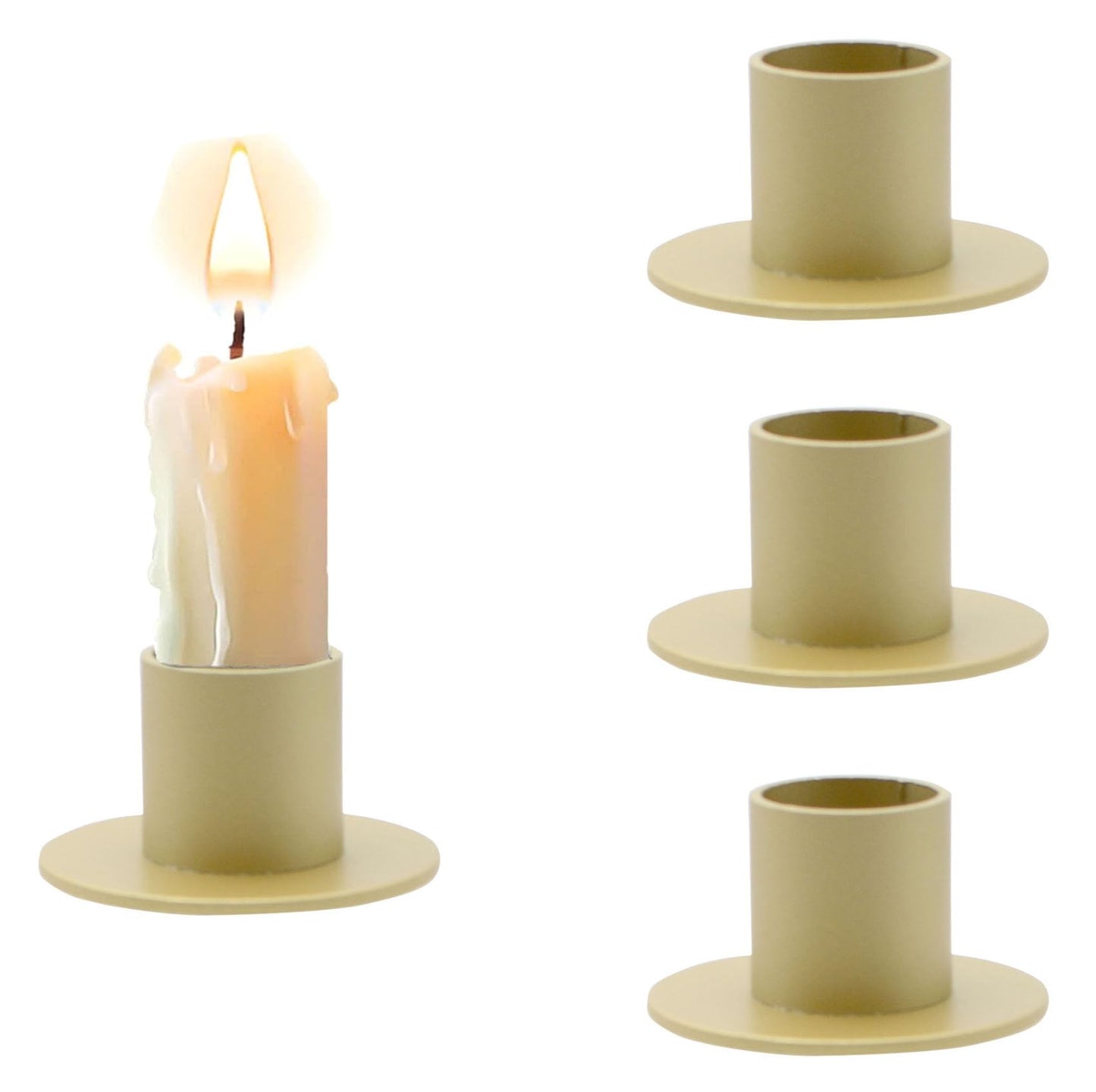 2 Pcs Gold Iron Candle Holder for Taper Candles, Wedding, Dinning, Party Decoration (Gold)
