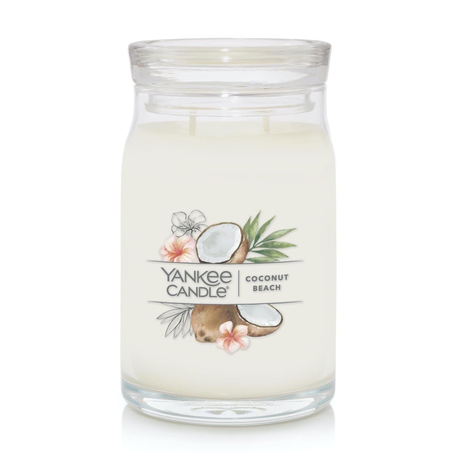 Yankee Candle Coconut Beach Scented Signature 20oz Large Jar 2-Wick Candle Over 60 Hours of Burn Time