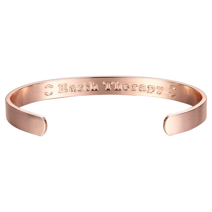 Earth Therapy Pure Copper Shiny Minimalist Bracelet – Adustable Unisex Sport Band with Ultra Strength Magnets