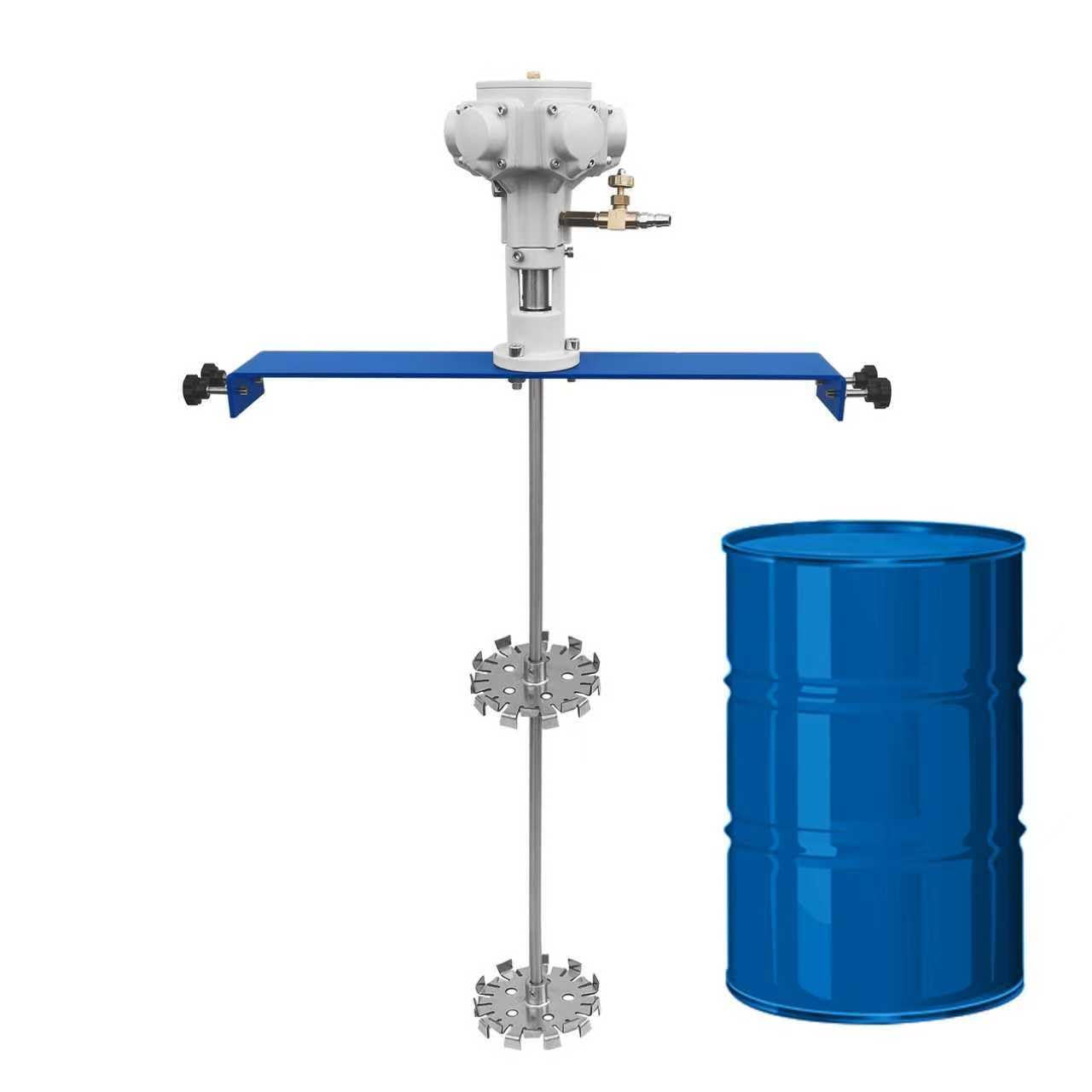 TEBILIKU 55 Gallon Drum Paint Mixer 3/4HP for 1-5000mPas Viscosity Chemical Material Air Tank Agitator, Paint Stirring Machine, Pneumatic Type