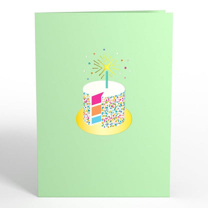 Lovepop Happy Birthday Pop-Up Card for Her, Him, Girls, Boys - 3D Greeting Cards - Sprinkles Cake - 5" x 7" - Blank Notecard & Envelope Included