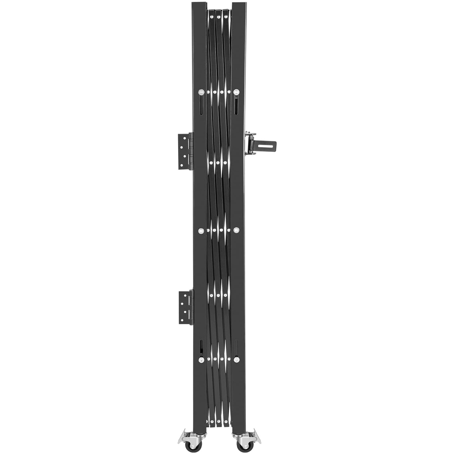 VEVOR Single Folding Security Gate, 61" H x 71" W Folding Door Gate, Steel Accordion Security Gate, Flexible Expanding Security Gate, 360° Rolling Barricade Gate, Scissor Gate/Door with Padlock