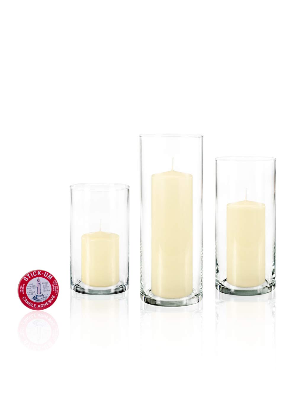 yummi Set of 12 Slim Pillars and Cylinder Vases - Buttercup