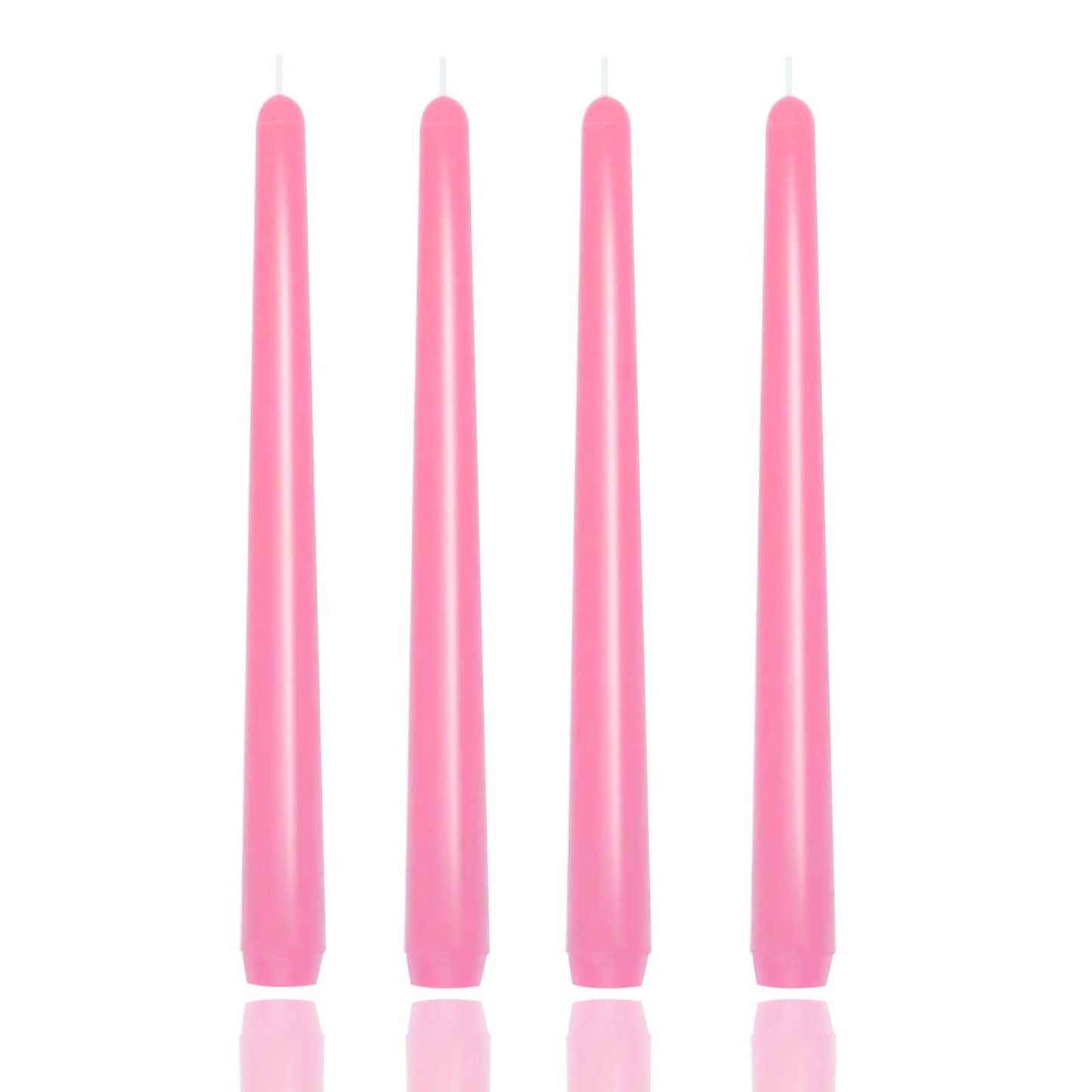 10 inch Gradient Taper Candles,Set of 4 Tapered Candle, Tall Candlesticks,Conical Stick Candles,Smokeless,Home Dinner, Party, Wedding, Halloween, Christmas (Pink, 10inch)