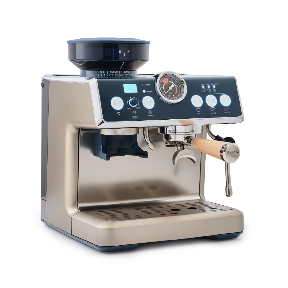 Brooklyn Steel Co. Talos Semi-Automatic Grind & Brew Espresso Machine - Indigo Reverie