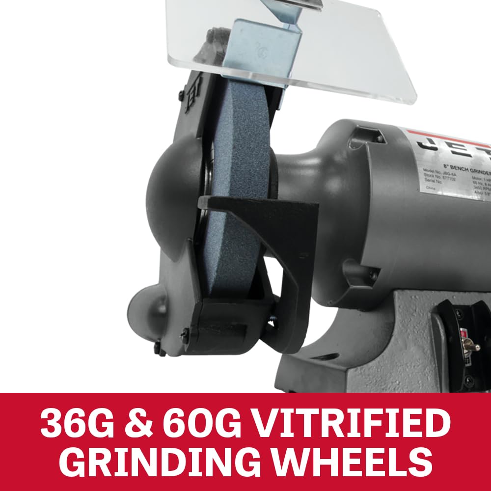 JET 8-Inch Bench Grinder, 3450 RPM, 1/2 HP, 120V 1Ph (Model JBG-8)