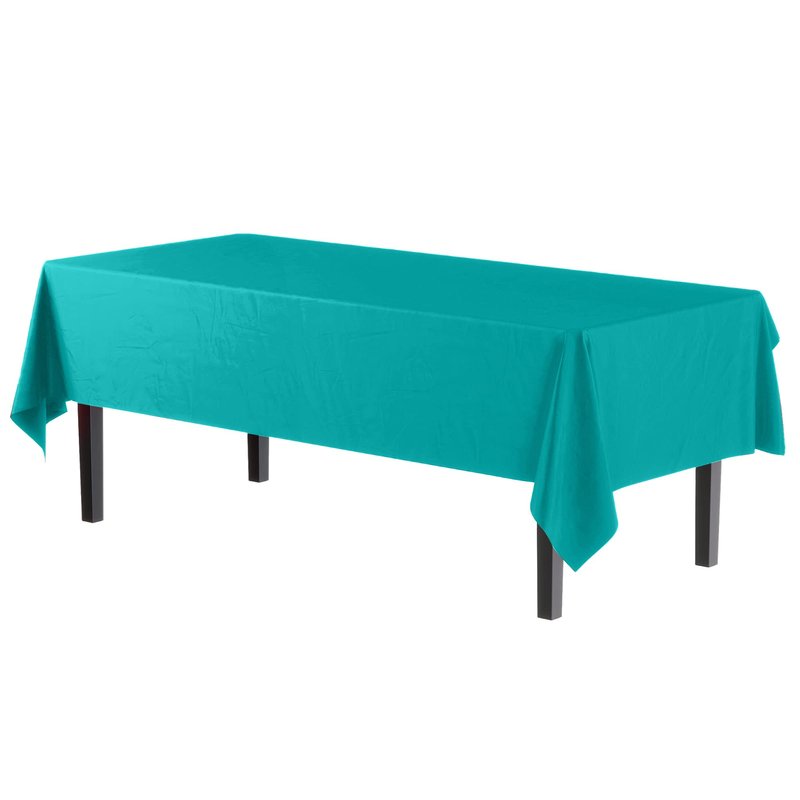Party Solids Pack Of 6, Premium Rectangle Holiday Design Plastic Tablecloth - Christmas Decorations Tablecloth Disposable Plastic Table Cover for December - 54 inch. x 108 inch