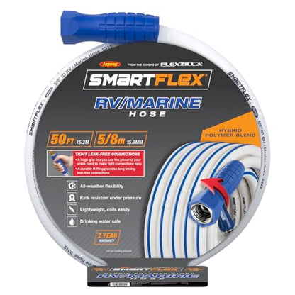 SmartFlex RV/Marine Water Hose, 5/8 in. x 50 ft., Hybrid, White - HSFRV550