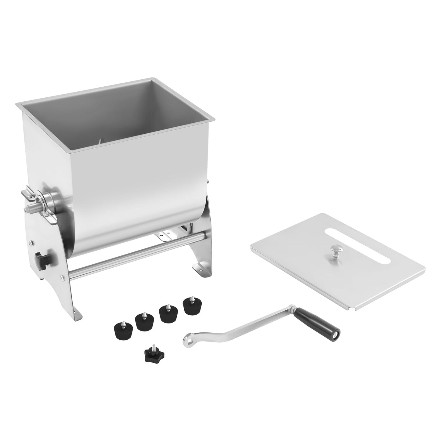 Manual Meat Mixing Machine, Meat Mixer 22lb Capacity, Commercial Tilting Mixer, Large Tub, Removable Paddle, Sausage Mixing Machine, for Home Kitchen, Butcher, Restaurant